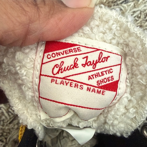 Nwob Converse Black and White High-Tops with Yellow Laces Sz M5 L7 - Picture 11 of 12